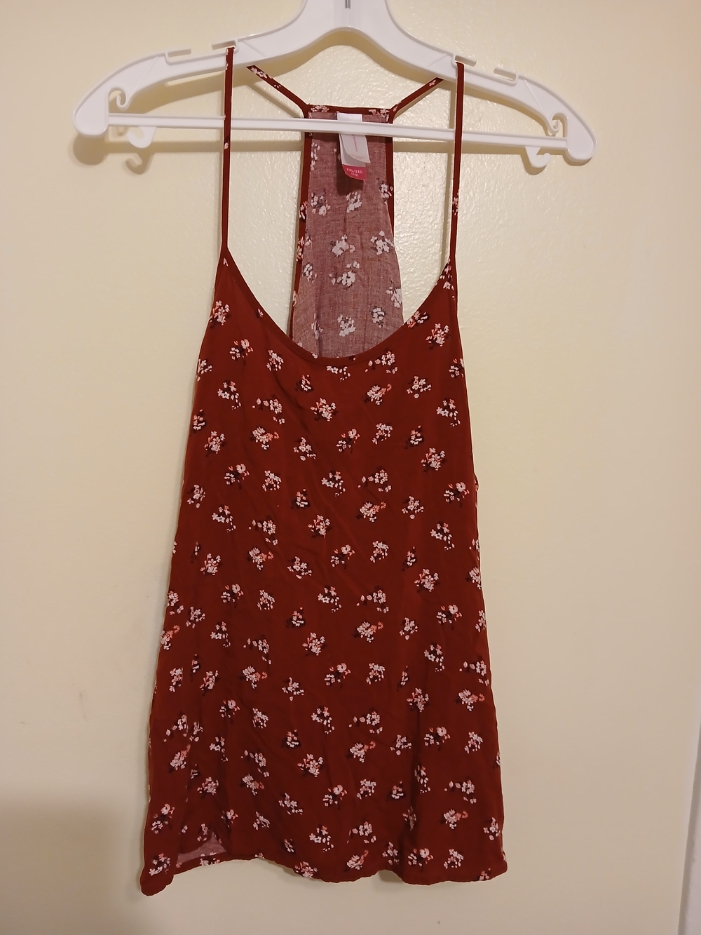 No Boundaries Rust Floral Racerback Tank Top